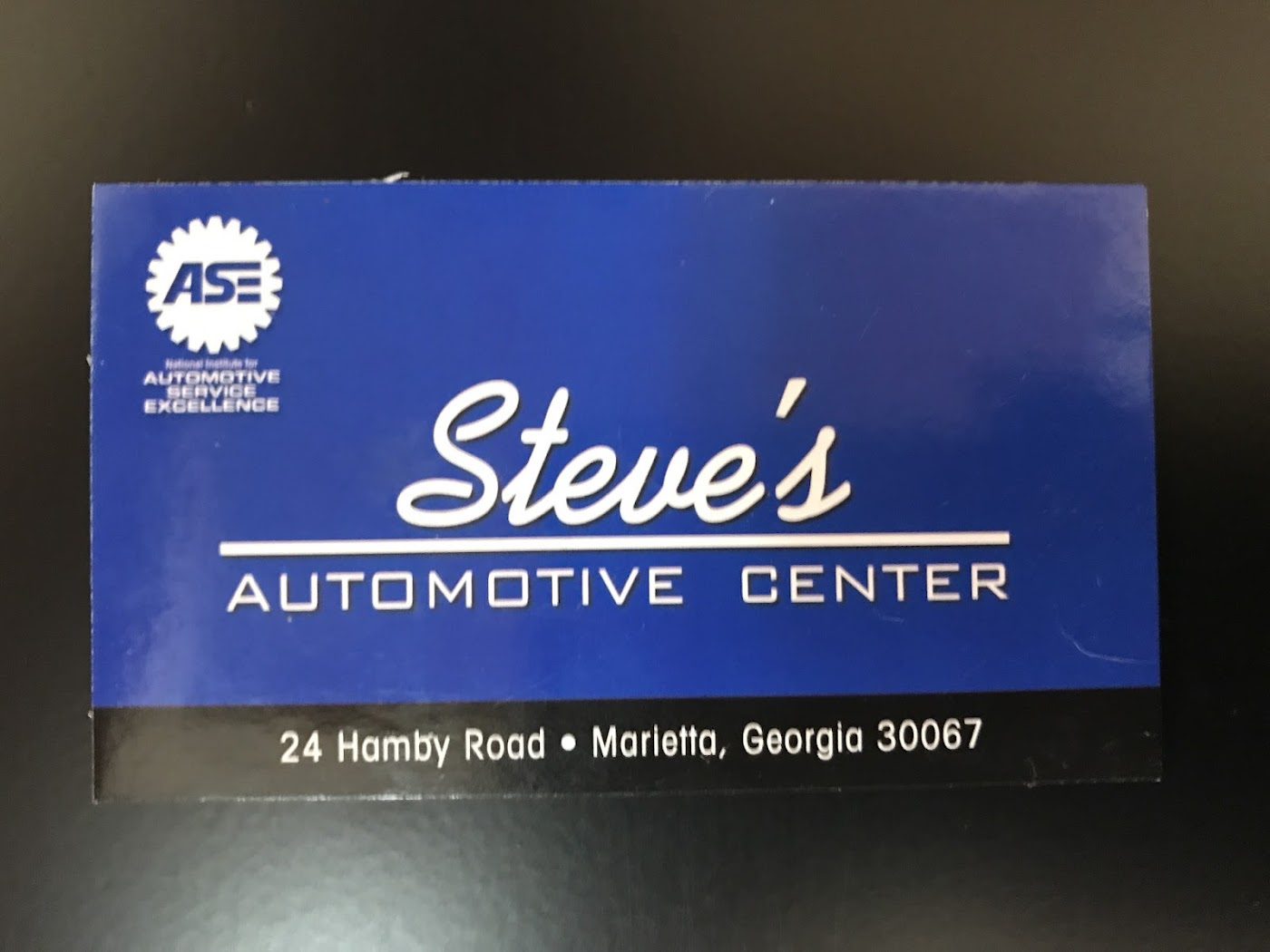 Steve's Automotive Center business card